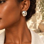 Orelisse Polished Dome Stud Earrings - Luzy Jewels