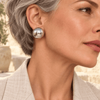 Orelisse Polished Dome Stud Earrings - Luzy Jewels