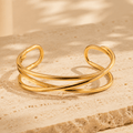 Oria Interlaced Triple Cuff Bracelet - Luzy Jewels
