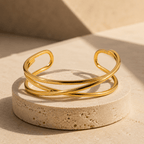 Oria Interlaced Triple Cuff Bracelet - Luzy Jewels