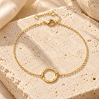 Orlina Textured Circle Bracelet - Luzy Jewels