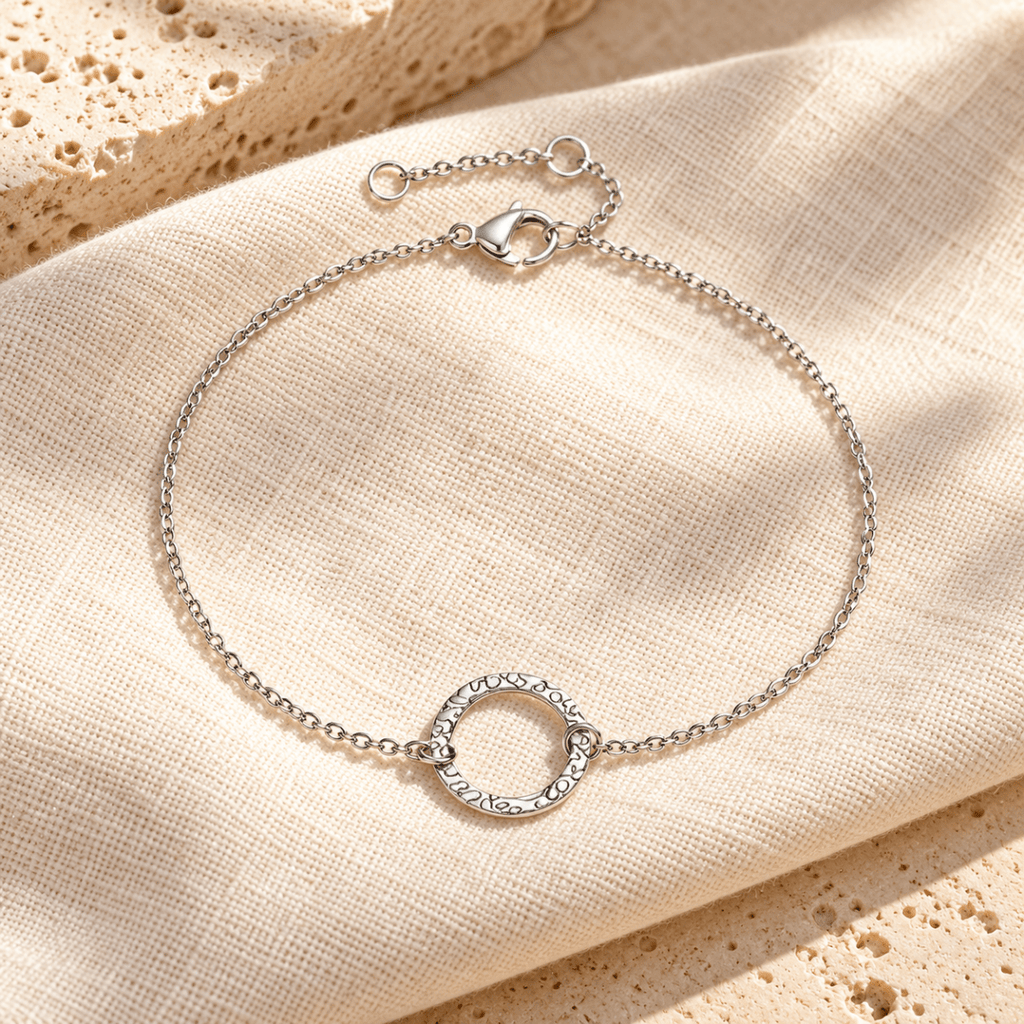 Orlina Textured Circle Bracelet - Luzy Jewels