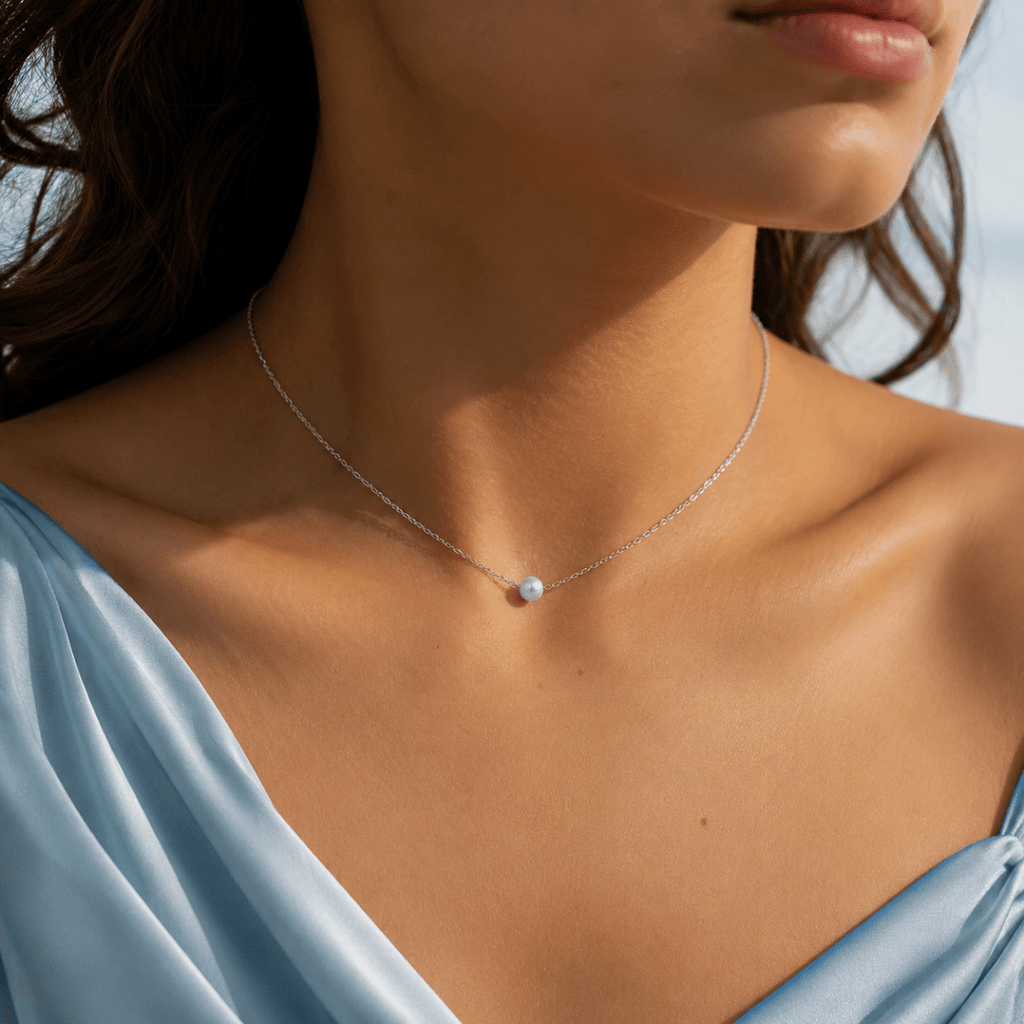 Paloma Single Pearl Necklace - Luzy Jewels
