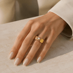 Perlina Sculptural Pearl Signet Ring - Luzy Jewels