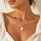 Perlisse Herringbone Pearl Necklace - Luzy Jewels