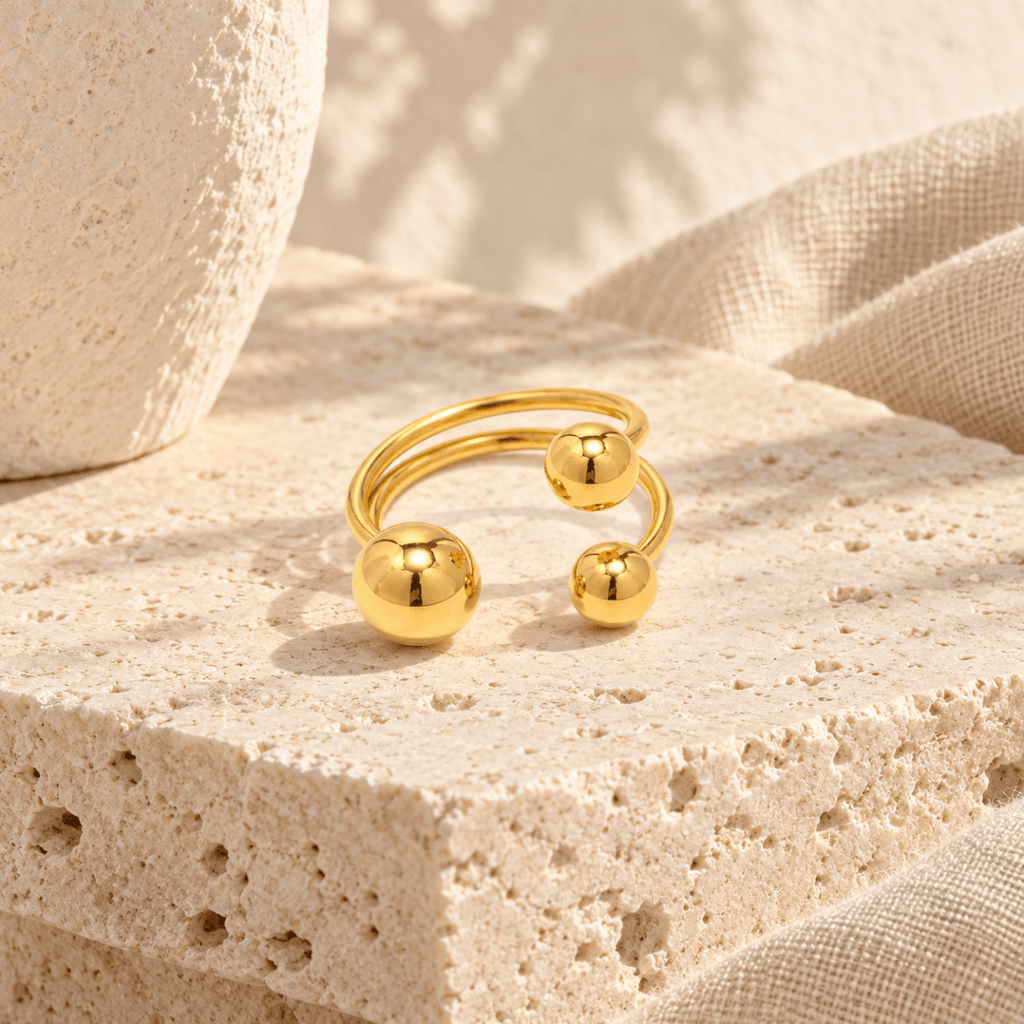 Plutelle Triple-Sphere Open Ring - Luzy Jewels