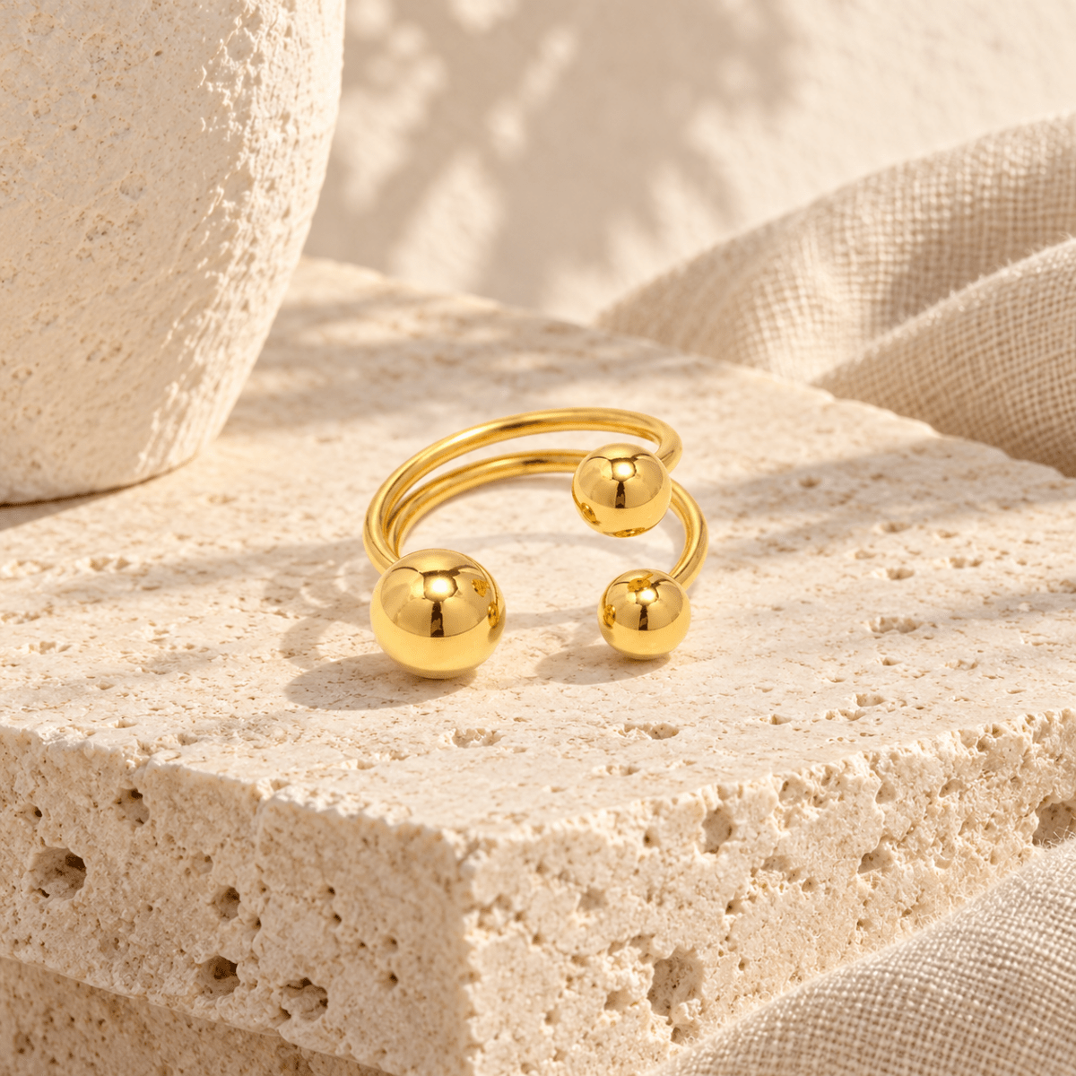 Plutelle Triple-Sphere Open Ring - Luzy Jewels