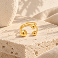 Plutelle Triple-Sphere Open Ring in 18k yellow gold, Mediterranean light, view 1