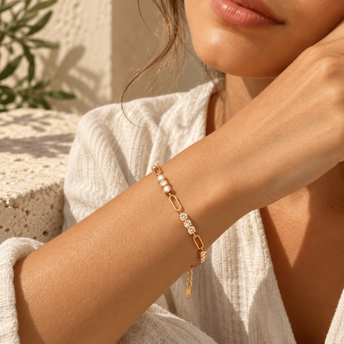 Raniella Trio-Stone Link Bracelet - Luzy Jewels