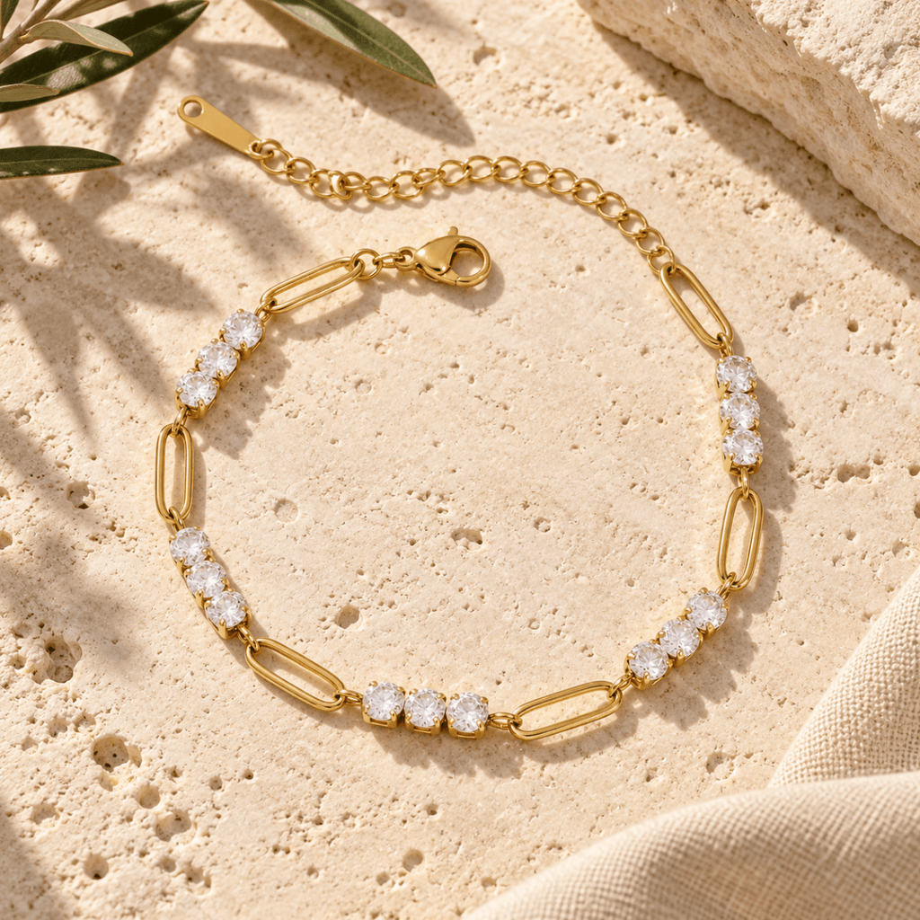 Raniella Trio-Stone Link Bracelet - Luzy Jewels