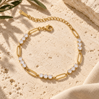 Raniella Trio-Stone Link Bracelet - Luzy Jewels