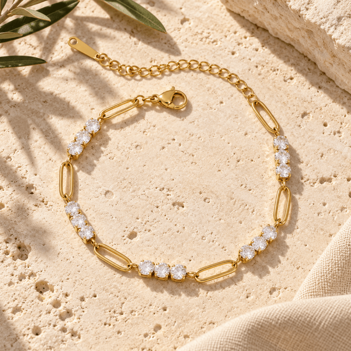 Raniella Trio-Stone Link Bracelet - Luzy Jewels