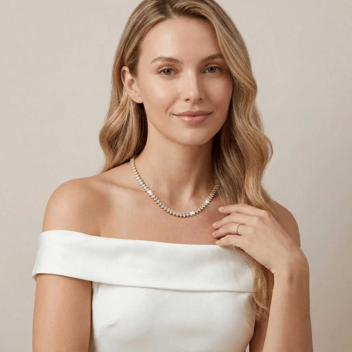Ravello Diamond-Simulant Tennis Necklace - Luzy Jewels