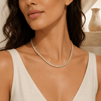 Ravello Diamond-Simulant Tennis Necklace - Luzy Jewels
