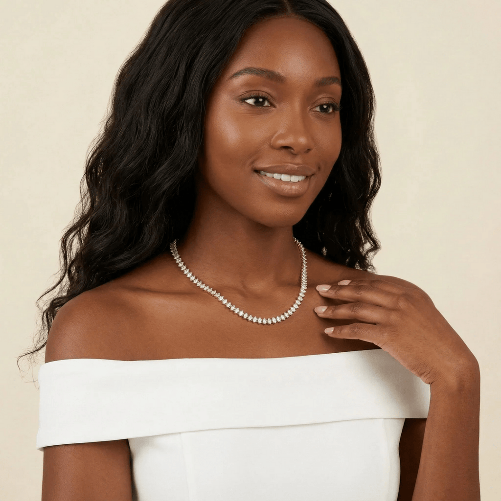 Ravello Diamond-Simulant Tennis Necklace - Luzy Jewels