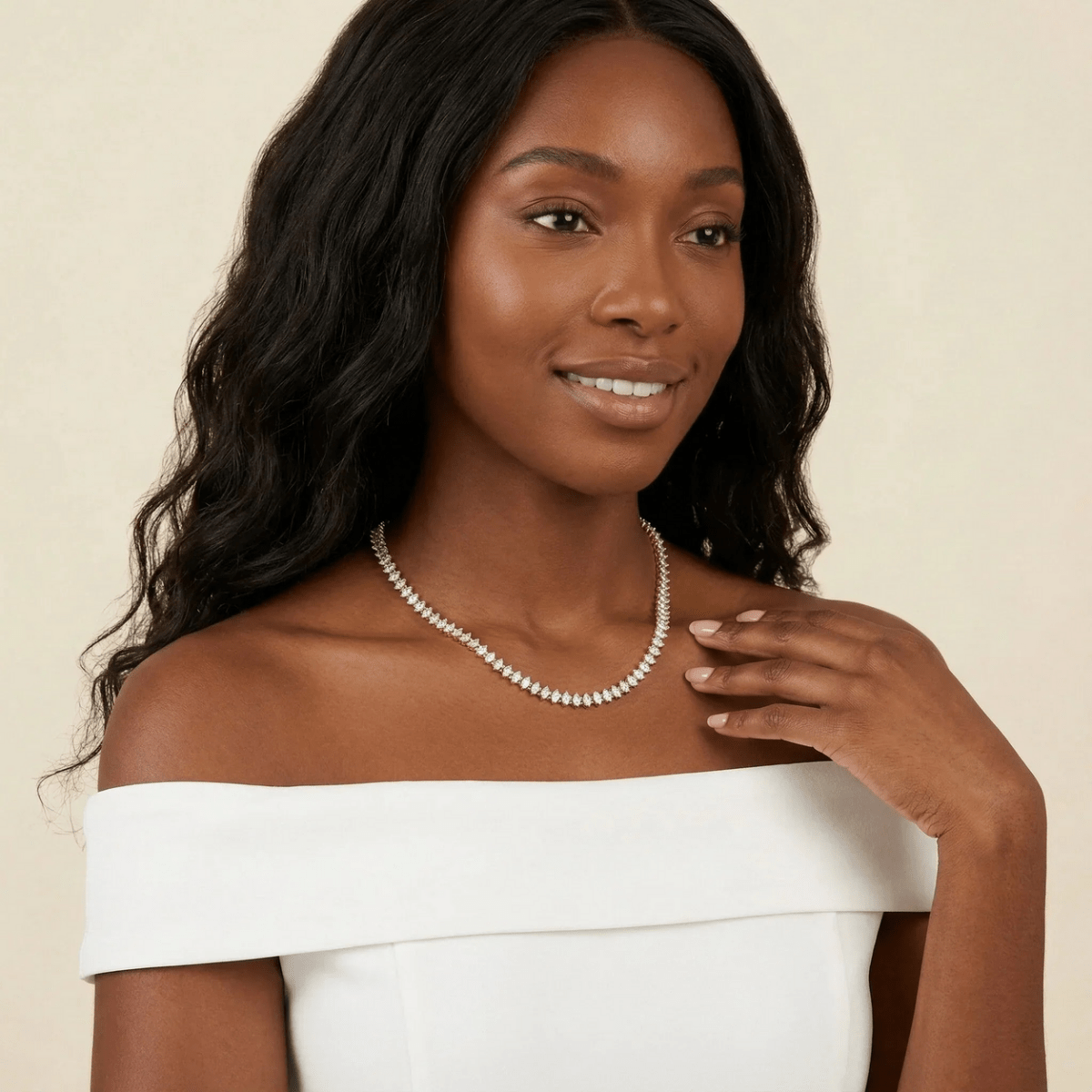 Ravello Diamond-Simulant Tennis Necklace - Luzy Jewels