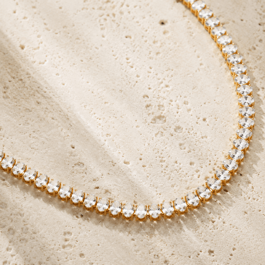 Ravello Diamond-Simulant Tennis Necklace - Luzy Jewels