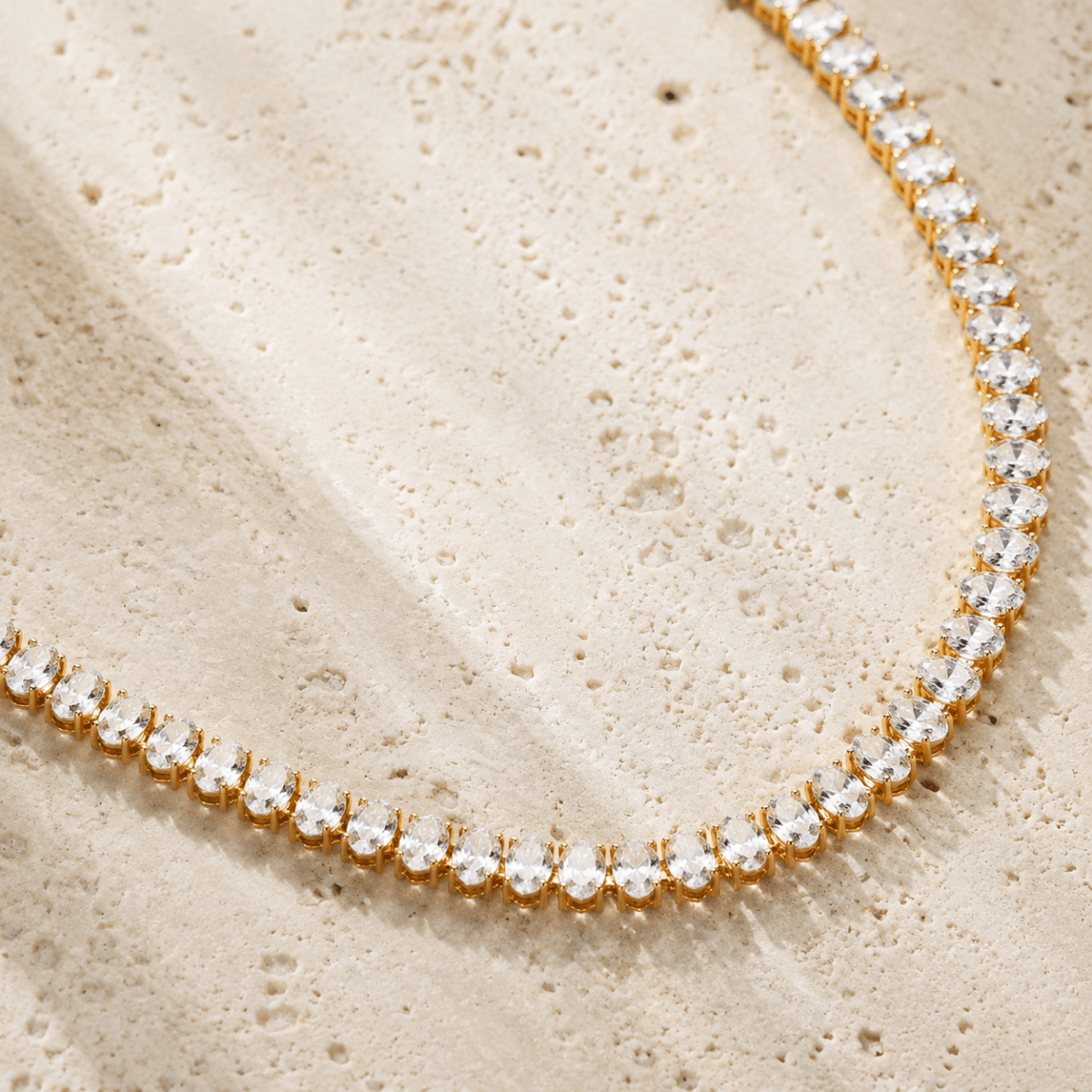 Ravello Diamond-Simulant Tennis Necklace - Luzy Jewels