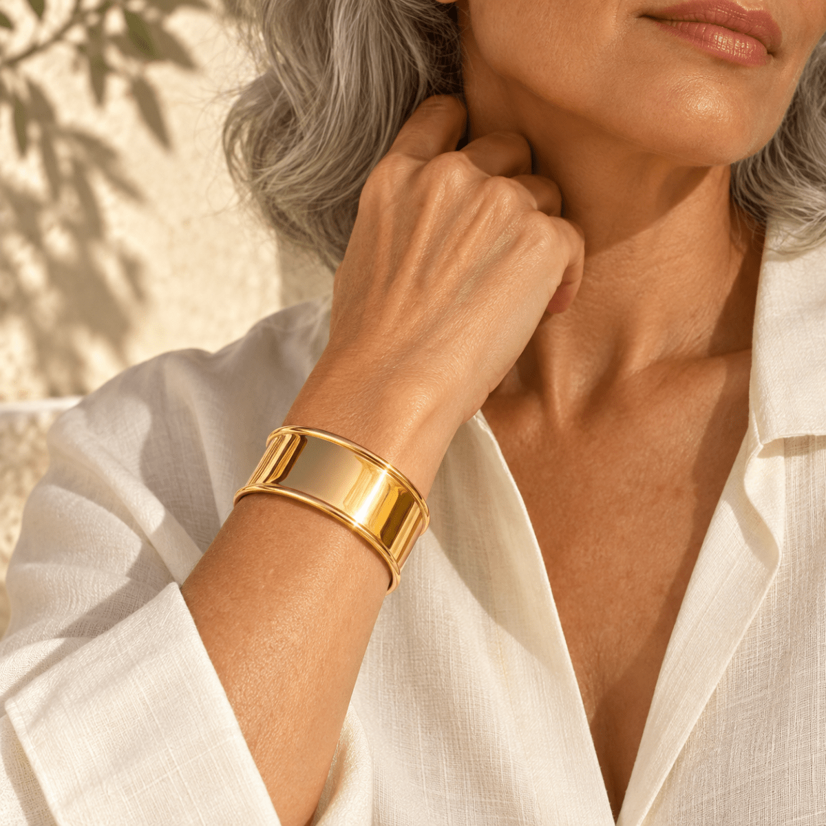 Rellina Rolled-Edge Cuff Bracelet - Luzy Jewels