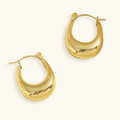 Riva Sculptural Teardrop Hoop Earrings - Luzy Jewels