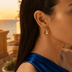 Riva Sculptural Teardrop Hoop Earrings - Luzy Jewels