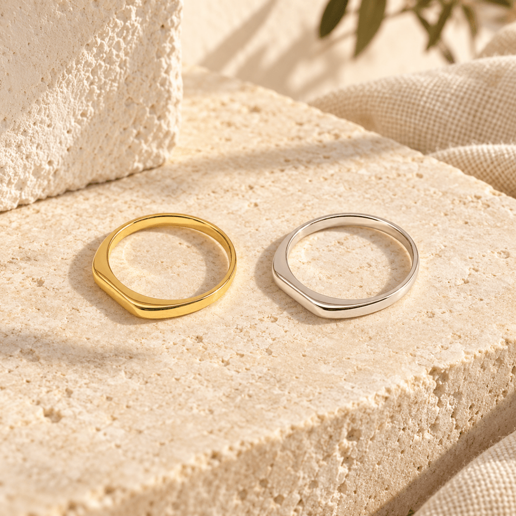 Sarena Geometric Band Ring - Luzy Jewels