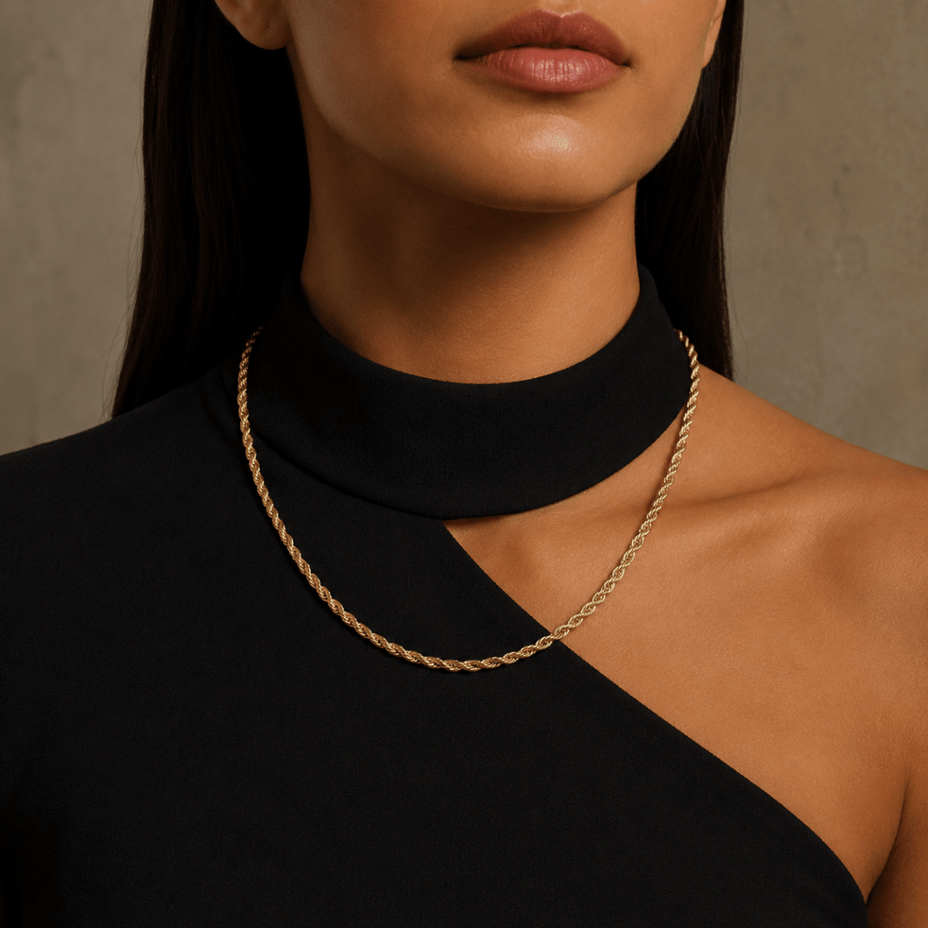 Selene Twisted Rope Chain Necklace - Luzy Jewels