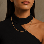 Selene Twisted Rope Chain Necklace - Luzy Jewels
