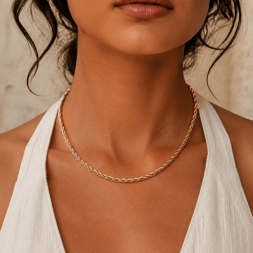 Selene Twisted Rope Chain Necklace - Luzy Jewels