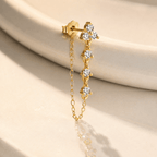 Seraphine Crystal Chain-Loop Earrings - Luzy Jewels