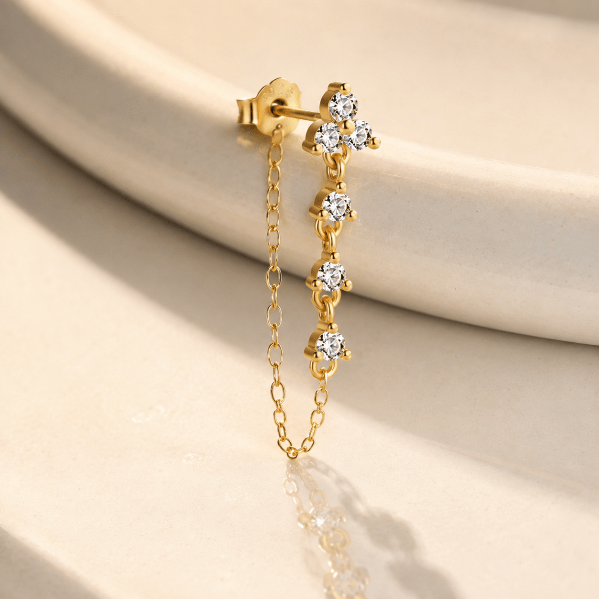 Seraphine Crystal Chain-Loop Earrings - Luzy Jewels