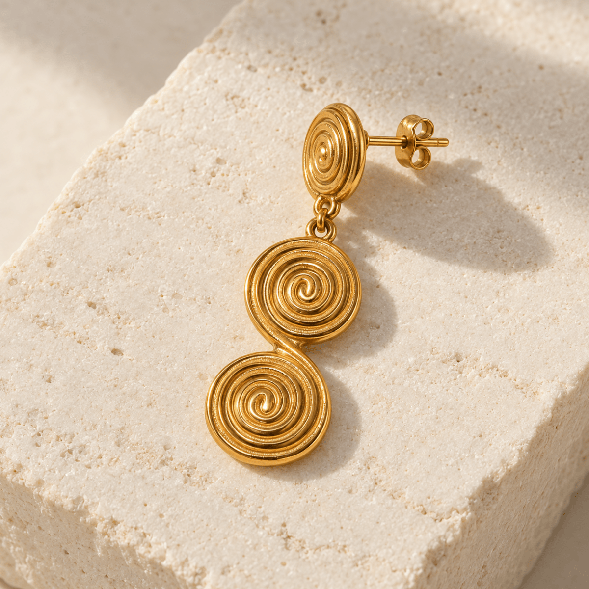 Seravine Triple Spiral Drop Earrings - Luzy Jewels