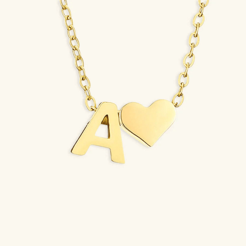 Seraya Heart Initial Necklace - Luzy Jewels