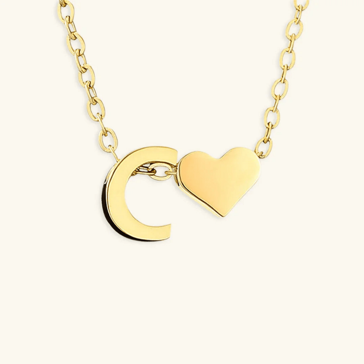 Seraya Heart Initial Necklace - Luzy Jewels