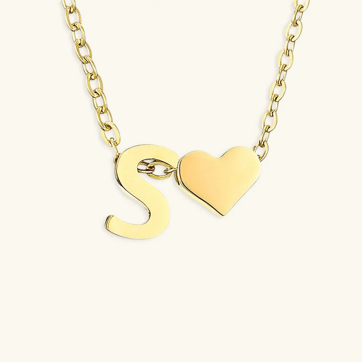 Seraya Heart Initial Necklace - Luzy Jewels