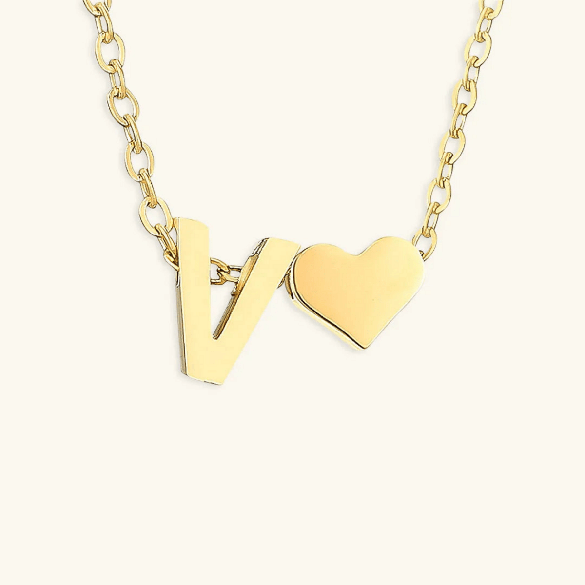 Seraya Heart Initial Necklace - Luzy Jewels