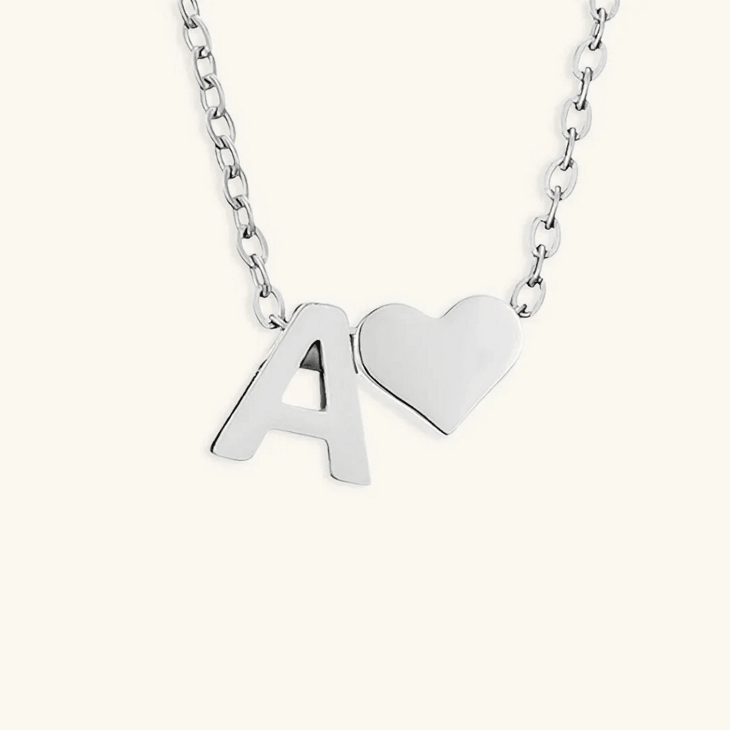 Seraya Heart Initial Necklace - Luzy Jewels