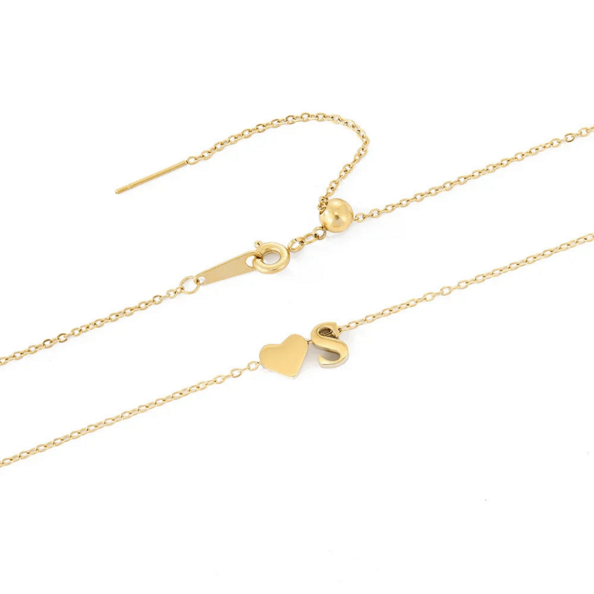 Seraya Heart Initial Necklace - Luzy Jewels