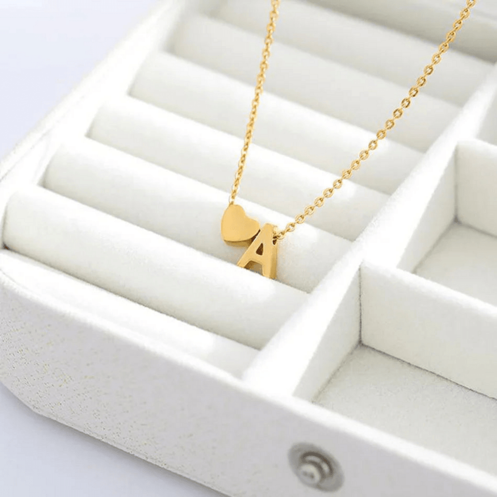 Seraya Heart Initial Necklace - Luzy Jewels