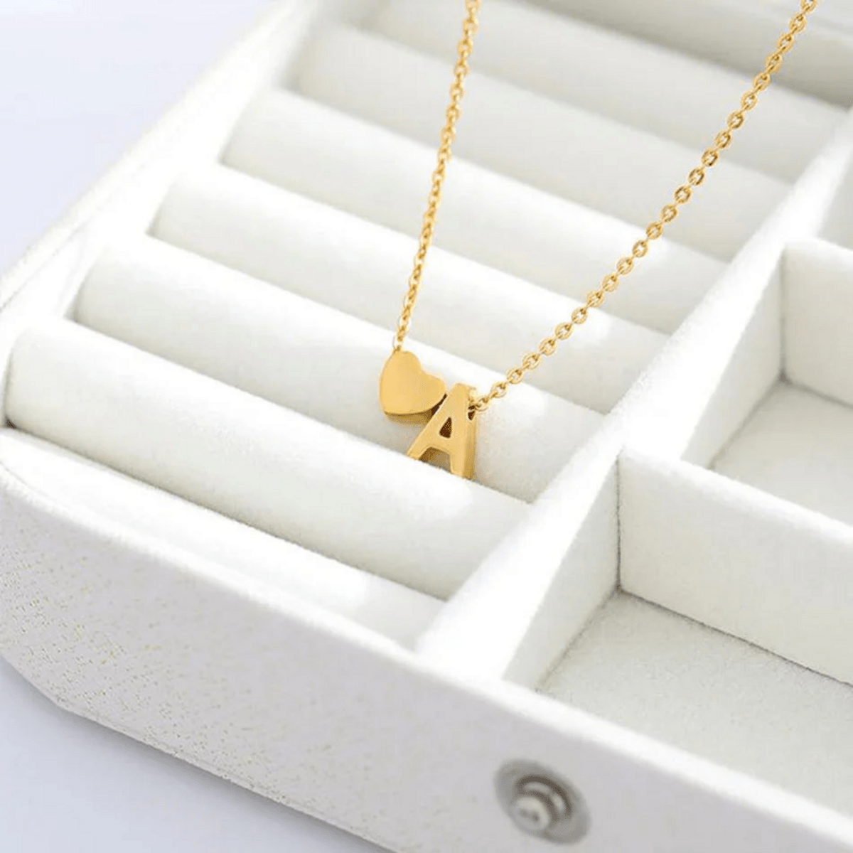 Seraya Heart Initial Necklace - Luzy Jewels