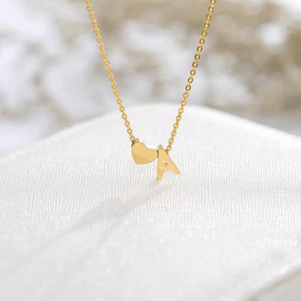 Seraya Heart Initial Necklace - Luzy Jewels
