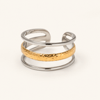 Siena Hammered Triple Band Ring - Luzy Jewels