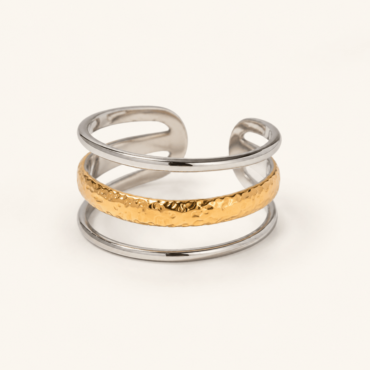Siena Hammered Triple Band Ring - Luzy Jewels