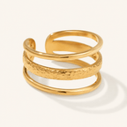 Siena Hammered Triple Band Ring - Luzy Jewels