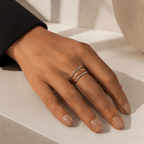 Siena Hammered Triple Band Ring - Luzy Jewels