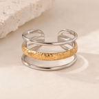Siena Hammered Triple Band Ring - Luzy Jewels