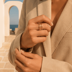 Siena Hammered Triple Band Ring - Luzy Jewels