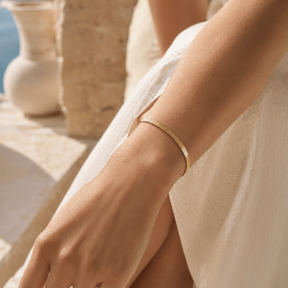 Siena Herringbone Bracelet - Luzy Jewels
