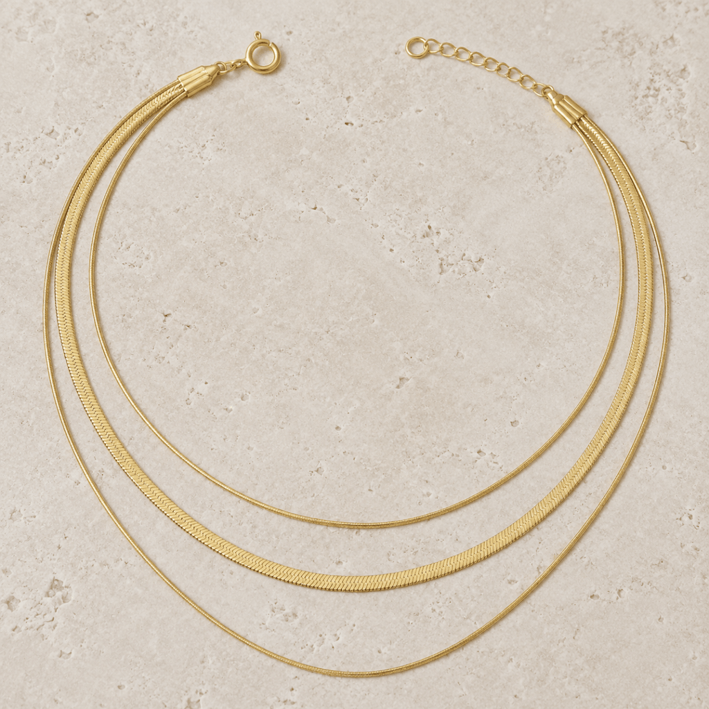 Siracusa Triple-Layer Chain Necklace - Luzy Jewels