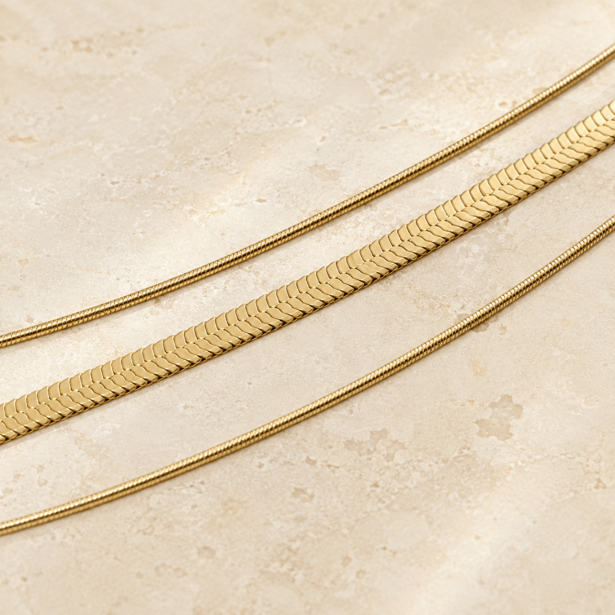 Siracusa Triple-Layer Chain Necklace - Luzy Jewels